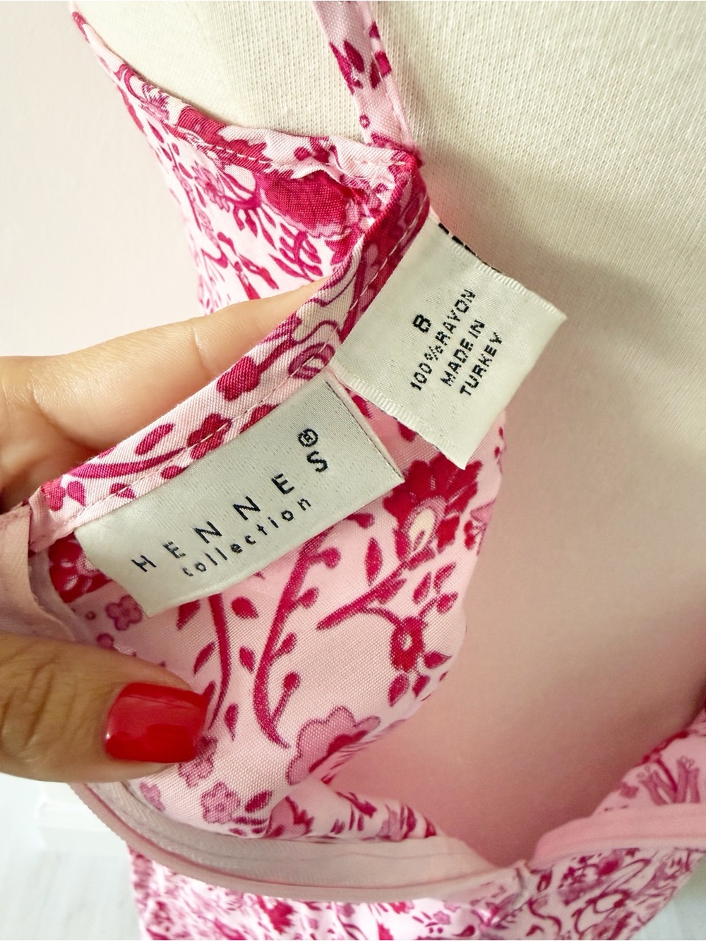 Vintage Y2K Hennes Collection Pink Floral Slip Dress Size 8 - Picture 4 of 5